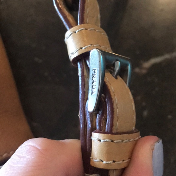 Authentic Prada studded tan handbag - Picture 3 of 8